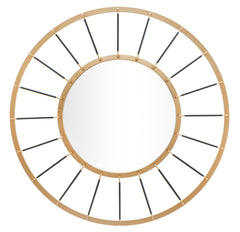 Miroir mural rond Glamorouso cadre doré décorations métal noir