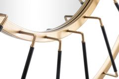 Miroir mural rond Glamorouso cadre doré décorations métal noir