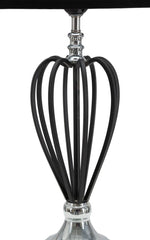 Lampe de table Darky Métal Argent abat-jour Tissu Noir