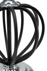Lampe de table Darky Métal Argent abat-jour Tissu Noir décorations Métalliques Noires