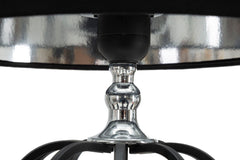 Lampe de table Darky Métal Argent abat-jour Tissu Noir décorations Métalliques Noires