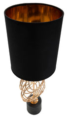 Lampe de table Circls métal doré abat-jour tissu Noir
