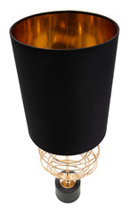 Lampe de table Circlly métal doré abat-jour tissu noir