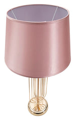 Lampe de table Krista Métal Doré abat-jour Tissu Rose