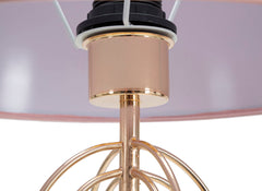 Lampe de table Krista Métal Doré abat-jour Tissu Rose