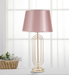 Lampe de table Krista Métal Doré abat-jour Tissu Rose