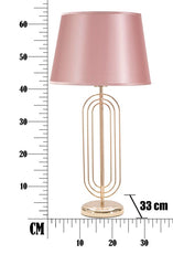 Lampe de table Krista Métal Doré abat-jour Tissu Rose