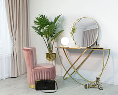 Miroir rond Eleonor métal doré