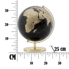 Globe décoratif en plastique et base en métal