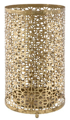 Porte-parapluie rond métal doré décorations géométriques