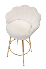 Tabouret de bar Vienna Velours Crème pieds dorés