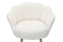Tabouret de bar Vienna Velours Crème pieds dorés