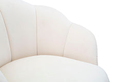Tabouret de bar Vienna Velours Crème pieds dorés