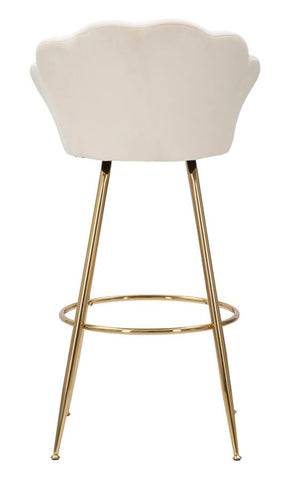 Tabouret de bar Vienna Velours Crème pieds dorés