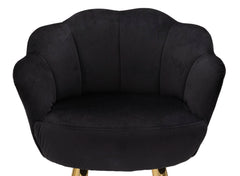 Tabouret de bar Velours Noir pieds dorés