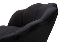 Tabouret de bar Velours Noir pieds dorés