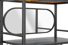 Armoire porte-bouteilles industrielle avec miroir et tiroir en métal