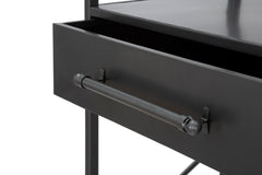 Armoire porte-bouteilles industrielle avec miroir et tiroir en métal