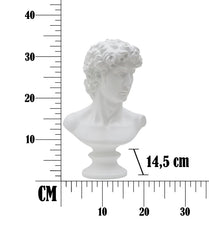 Sculpture tête d'homme en polyrésine blanche