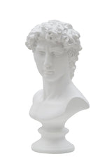 Sculpture tête d'homme en polyrésine blanche