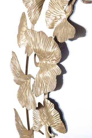 Espejo redondo decorativo de metal dorado