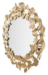 Miroir rond en métal doré décoratif