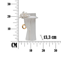 Vase femme porcelaine blanche décorations dorées