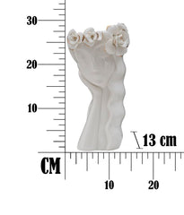 Vase décoratif en porcelaine blanche avec décorations dorées visage féminin