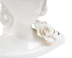 Vase Femme Porcelaine Blanche décorations dorées