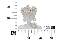Vase Femme Porcelaine Blanche décorations dorées