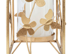 Bougeoir Papillon en métal doré et verre