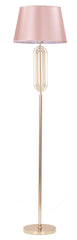 Lampe de sol Ovy Métal Doré Abat-jour Tissu Rose