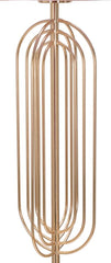 Lampe de sol Ovy Métal Doré Abat-jour Tissu Rose