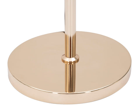 Lampe de sol Ovy Métal Doré Abat-jour Tissu Rose