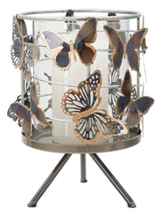Bougeoir Farfalle Métal et Verre