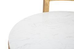 Table basse ronde Marbre Blanc métal doré