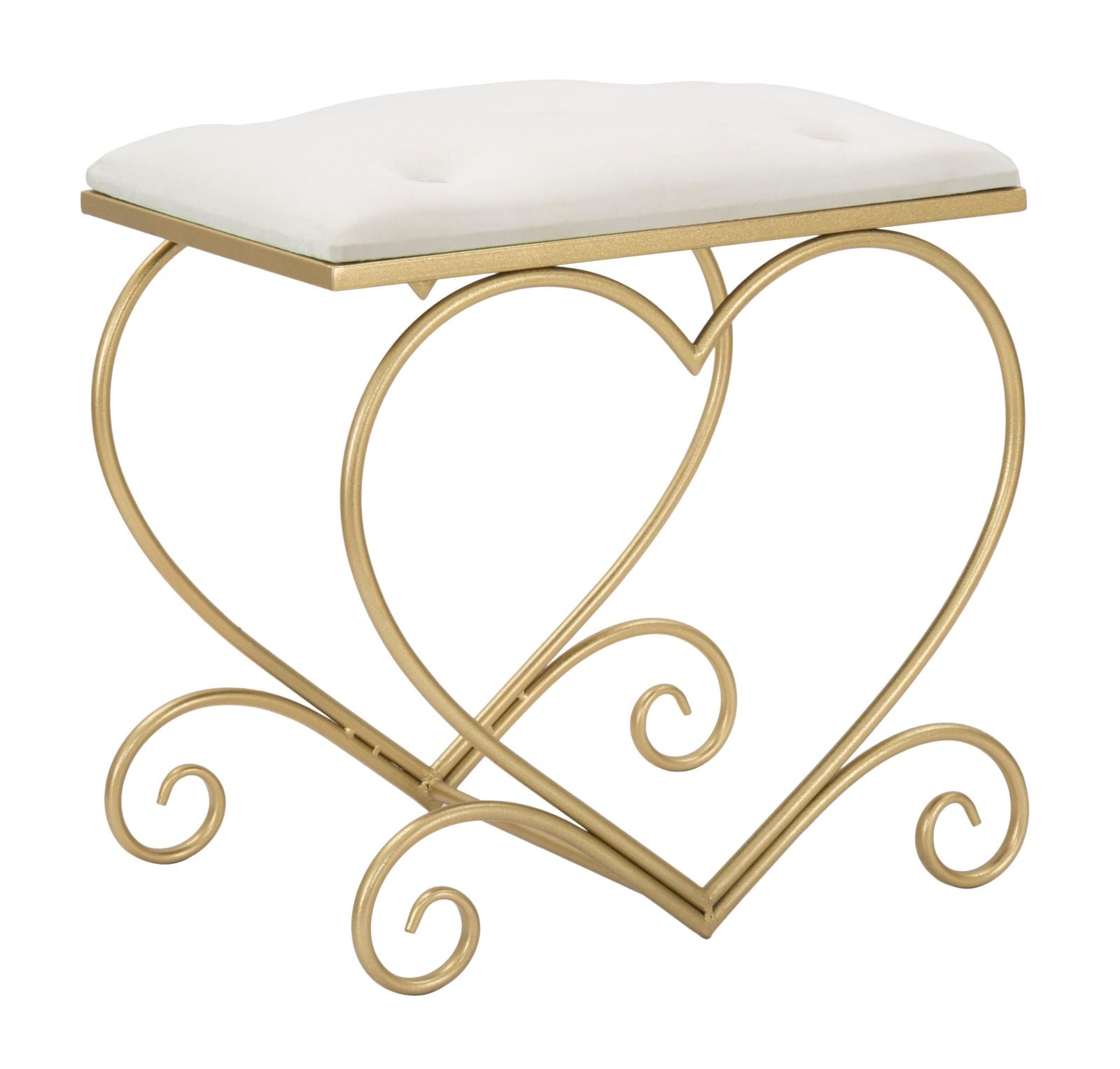 STOOL HEART CREMA CM 50X37,5X51,5