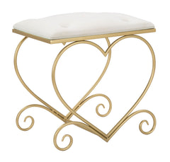 STOOL HEART CREMA CM 50X37,5X51,5