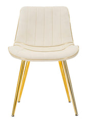 Chaise Crème Paris pieds métal doré - Ensemble de 2