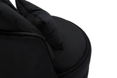 Fauteuil Paris Space Tissu Noir avec décorations dorées et 2 coussins