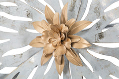 Panneau mural métallique 3D design nature motifs géométriques et floraux