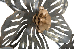 Panneau mural métallique 3D design nature motifs géométriques et floraux