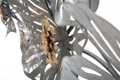 Panneau mural métallique 3D design nature motifs géométriques et floraux