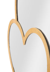Miroir mural en métal doré en forme de cœurs