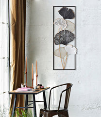 Panneau mural en métal motifs géométriques et floraux décor naturel