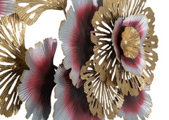 Panneau mural en métal design floral 3D