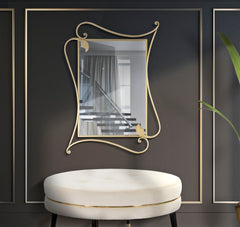 Miroir mural Péthale métal doré