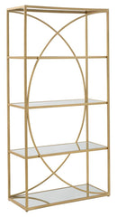 Étagère rectangulaire en métal doré et verre miroir