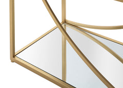 Étagère rectangulaire en métal doré et verre miroir