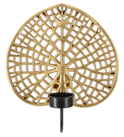 Bougeoir Lotus Métal Doré et Noir